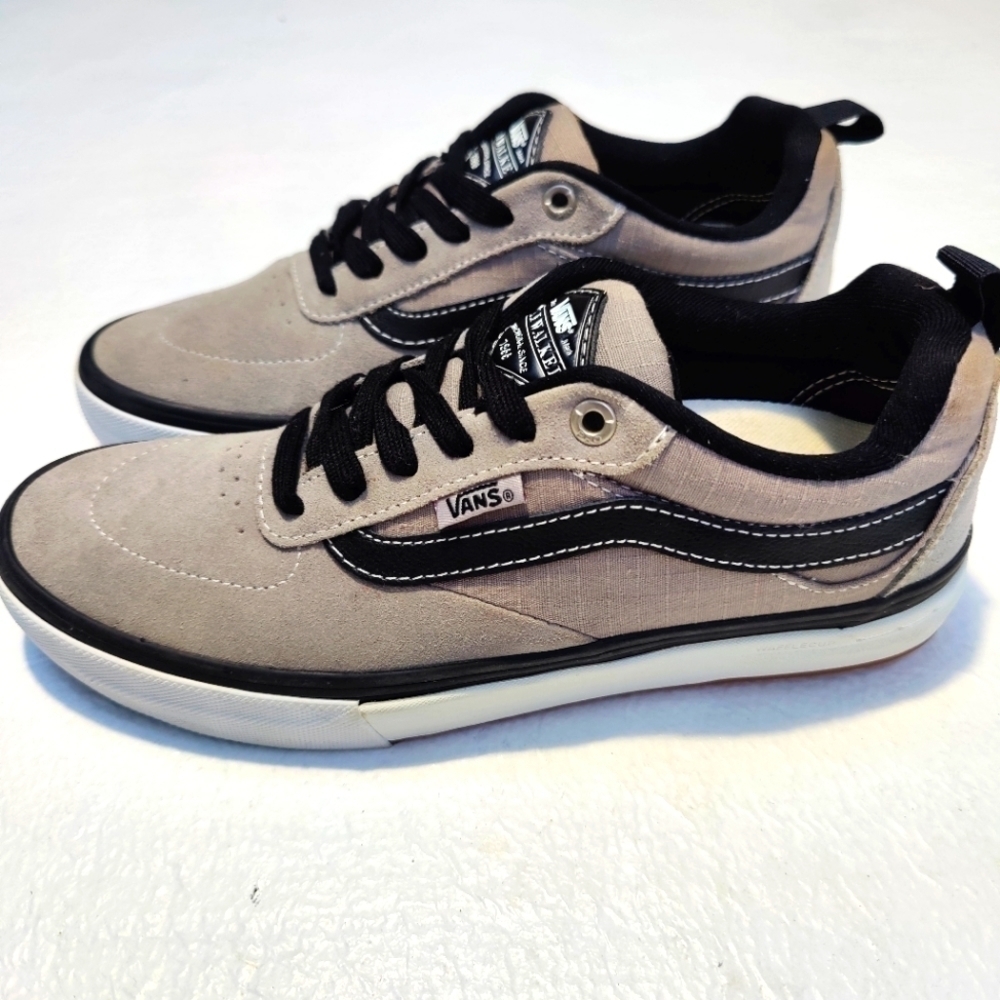Vans Kyle Walker Pro Gray White Low Black Skateboarding Suede Men's Size 6.5